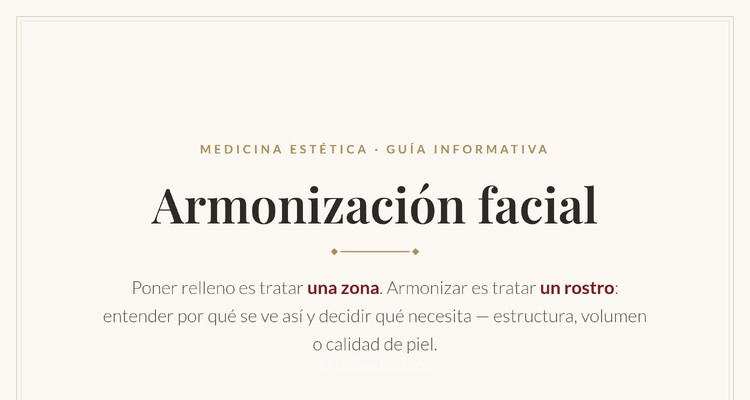 Armonización facial: qué es realmente y en qué se diferencia de ponerse relleno
