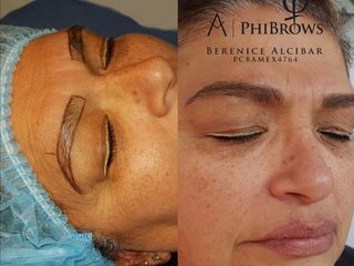 Antes y después de Microblading Phibrows 