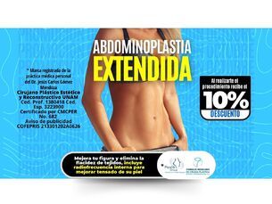 ¡Al realizar tu abdominoplastia extendida obtén un 10% de descuento!